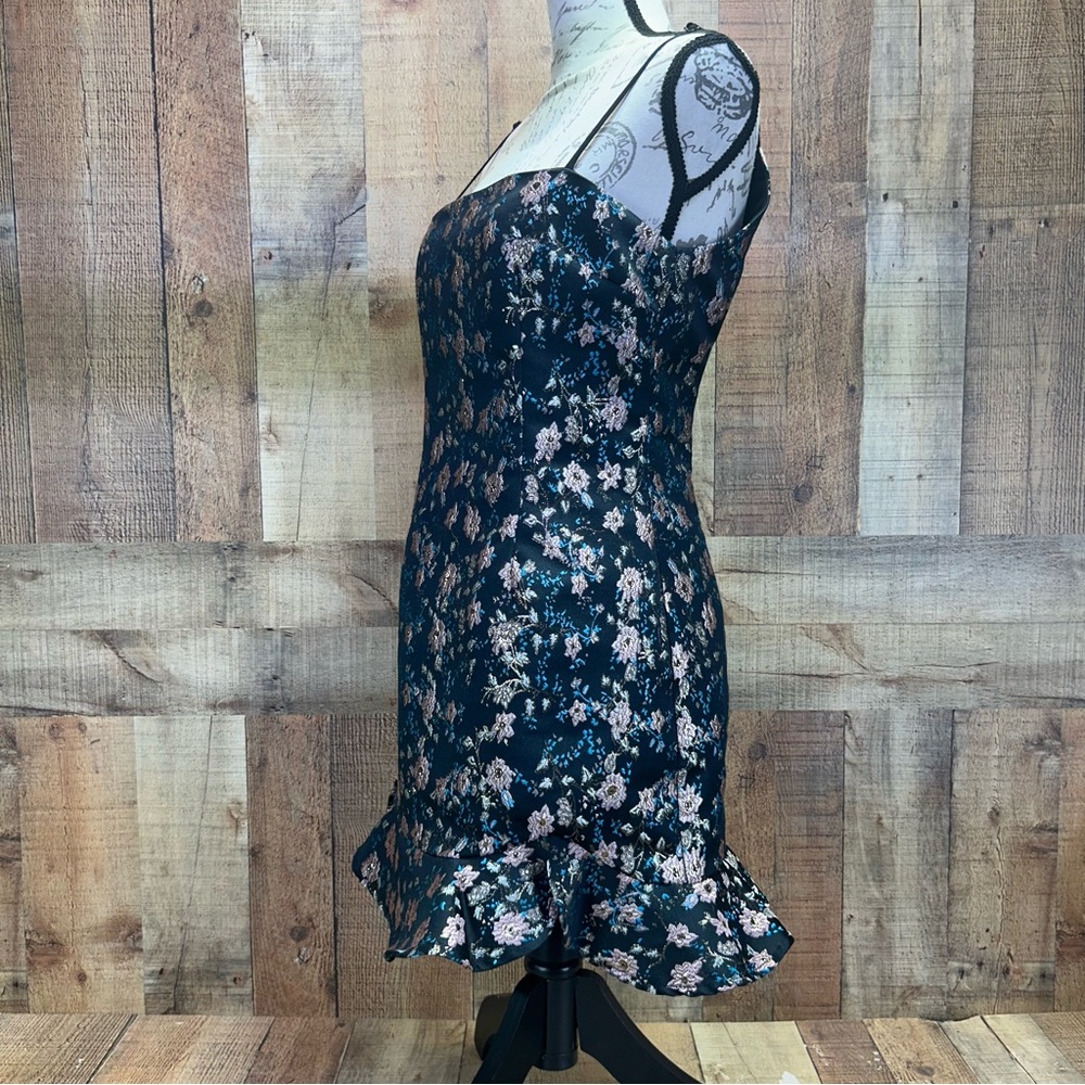 Superdown Macey Black and Pink Bodycon Mini Dress Spaghetti Strap - Picture 4 of 13